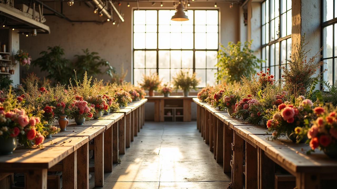 Feral Bloom design studio filled with fresh colorful blooms